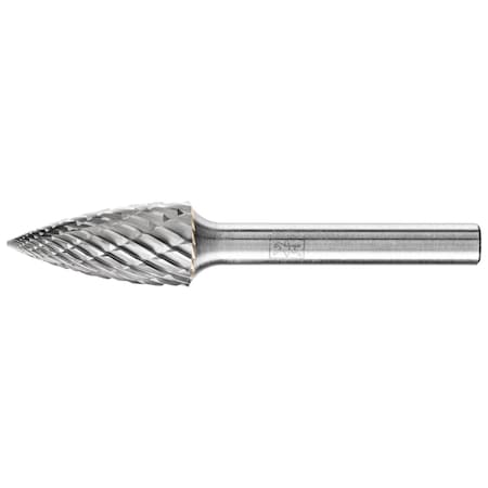 Pferd Carbide Bur - Tree (pointed end), OMNI cut - 1/2" x 1" x 1/4" Shank - SG-5 L6 28023